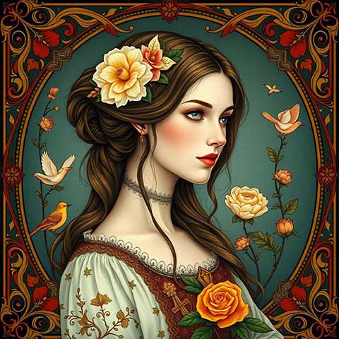 Preview for Vintage-art-nouveau-portrait-aifeatured-template-93c8b