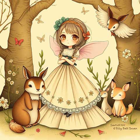 Preview for Whimsical-fairy-forest-illustration-aicartoon-template-b4453