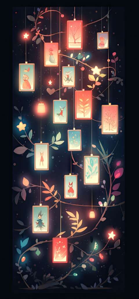 Preview for Whimsical-night-sky-illustration-christmas-phone-template-18afe