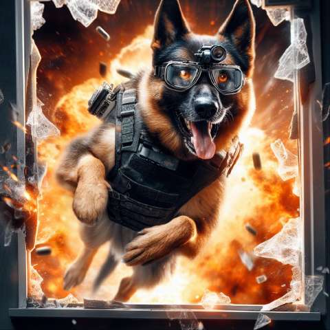 Preview for Explosive German Shepherd Tactical Gear Template