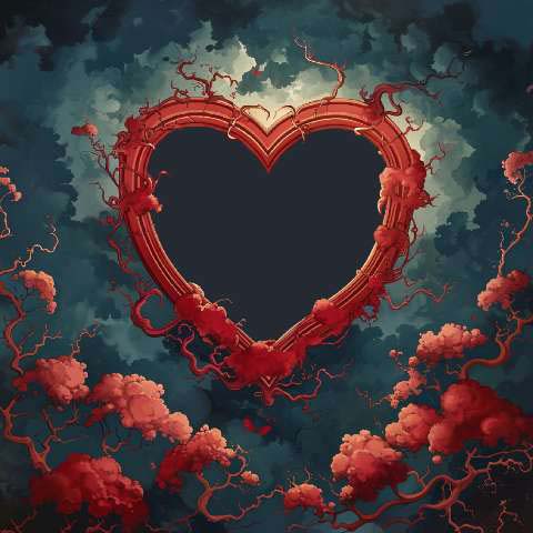 Preview for Surreal-red-heart-frame-love-frame-template-55ad8
