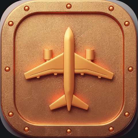 Preview for Golden Airplane Icon Template