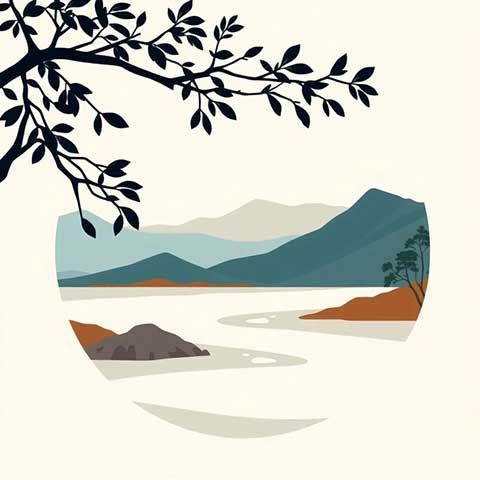 Preview for Serene-landscape-illustration-aiartstyle-template-27551