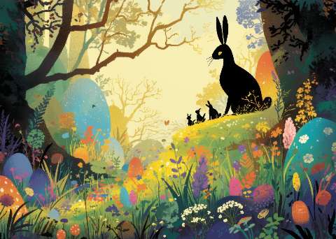 Preview for Easter Bunny Scene Template