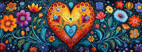 Preview for Floral-heart-design-valentines-facebook-template-28134