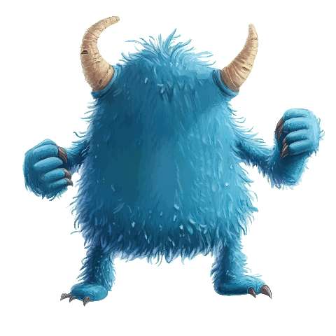 Preview for Blue-furry-monster-illustration-ugly-monster-template-7b15b