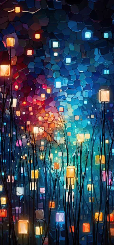 Preview for Mystical-forest-lanterns-art-christmas-phone-template-9622a