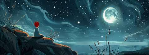 Preview for Moonlit Contemplation Astrophotography Cover Template