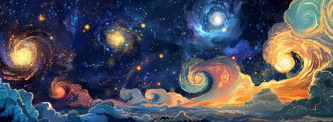 Preview for Cosmic Swirl Galaxies Astrophotography Cover Template