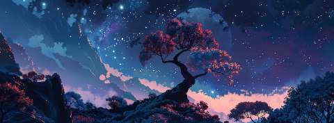 Preview for Cosmic Landscape At Dusk Cover Template