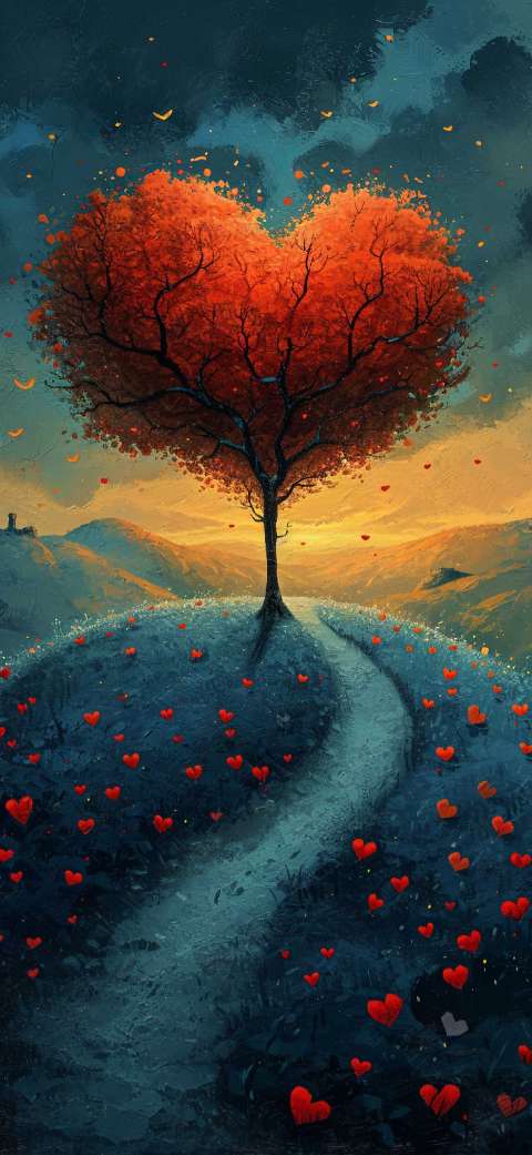 Preview for Heart-shaped-tree-landscape-art-love-phone-template-11668