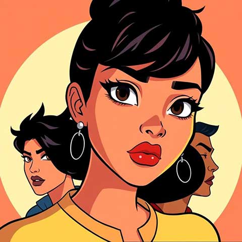 Preview for Empowered-women-illustration-aicartoon-template-d7060