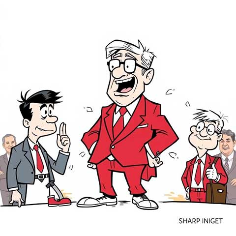 Preview for Businessmen-in-red-suits-aicartoon-template-d0776