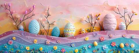 Preview for Easter-egg-landscape-art-easter-facebook-template-be29a