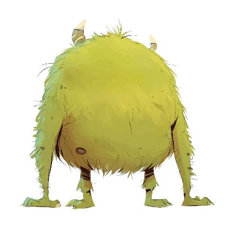 Preview for Green-furry-monster-illustration-large-monster-template-a4308