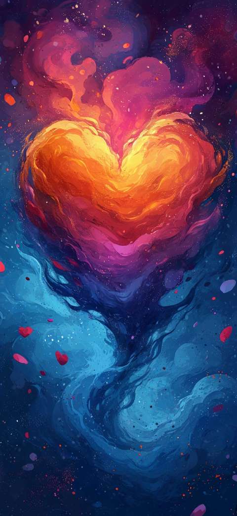 Preview for Vibrant-heart-art-illustration-love-phone-template-0a7b3