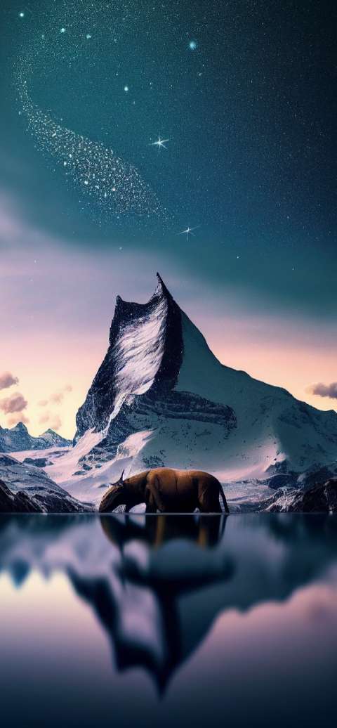 Preview for Majestic-mountain-landscape-elephant-aiwallpaper-template-b46c2