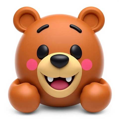 Preview for Kawaii-brown-bear-emoji-aiemojianimals-template-42f14