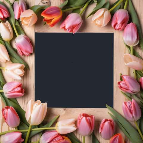 Preview for Tulip-frame-wooden-background-colorful-frame-template-9cfcf