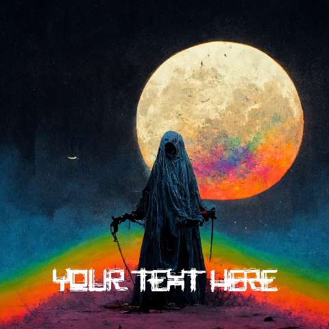 Preview for Mysterious-figure-rainbow-moon-ai-image-template-20538