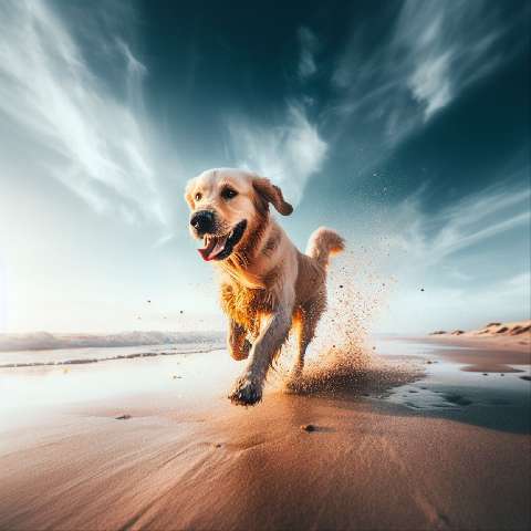 Preview for Dog Running On The Beach Template