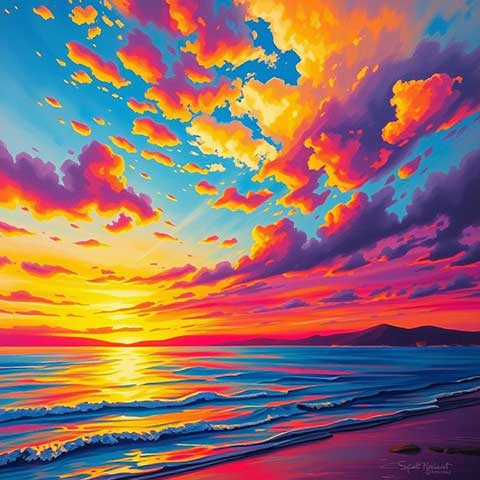 Preview for Vibrant-beach-sunset-scene-aiunique-template-b54b4