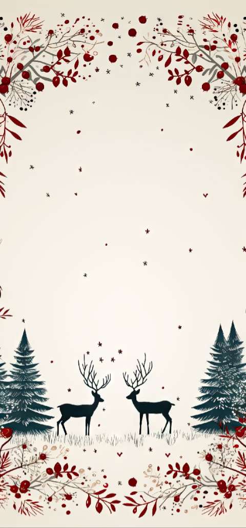 Preview for Winter-forest-deer-illustration-christmas-phone-template-ba85d