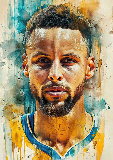 Preview for Stephen-curry-watercolor-portrait-celebrities-template-36231