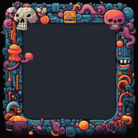 Preview for Vibrant-skull-frame-design-colorful-frame-template-99250