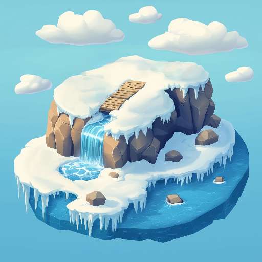 Preview for Island-waterfall-3d-isometric-frozen-tiny-template-cb4eb