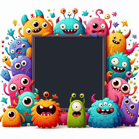Preview for Colorful-monsters-blank-screen-monster-frame-template-58293