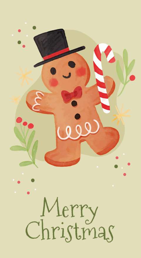 Preview for Merry-christmas-gingerbread-man-holiday-card-template-77f4b
