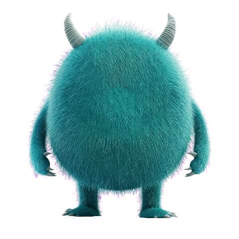 Preview for Teal-furry-monster-3d-render-fuzzy-monster-template-9e535