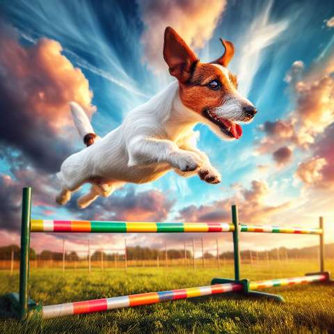 Preview for Dog Jumping Over Hurdle Template