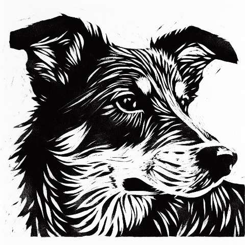 Preview for Black And White Dog Portrait Design Template
