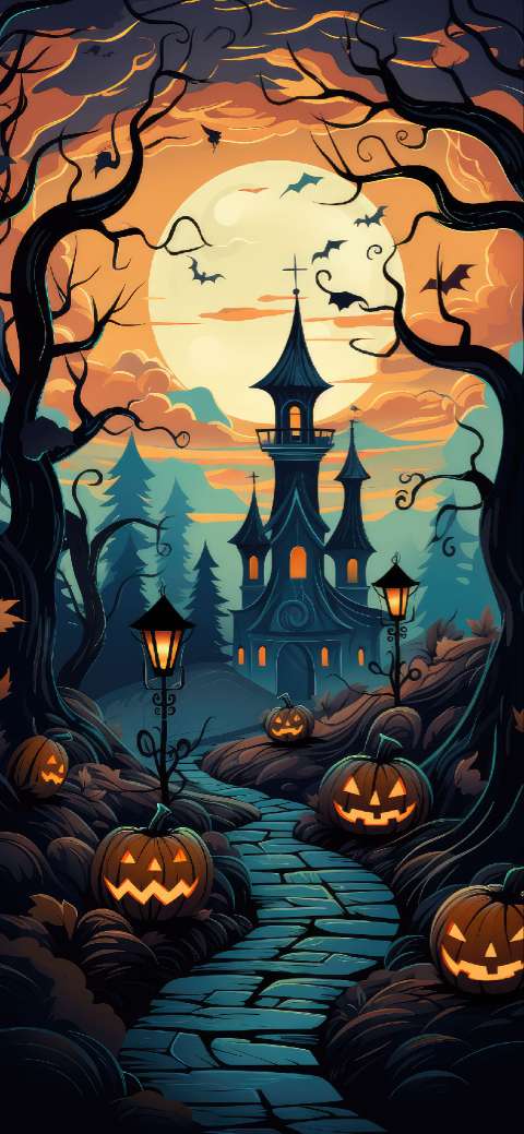 Preview for Halloween-haunted-house-scene-halloween-phone-template-c3a2e