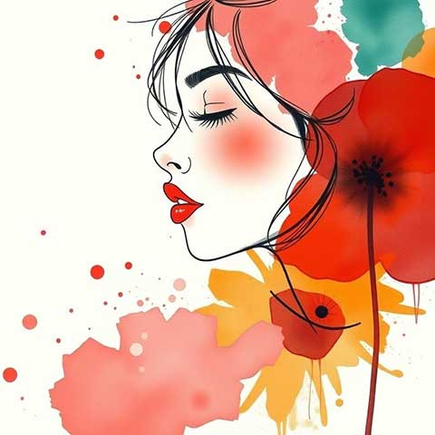 Preview for Woman-with-floral-elements-aiartstyle-template-54117