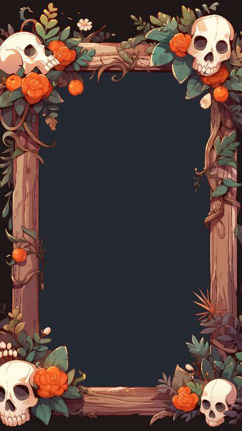 Preview for Spooky-floral-frame-design-halloween-frame-template-69cce