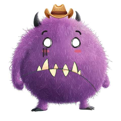 Preview for Purple-monster-cowboy-character-silly-monster-template-cbb63