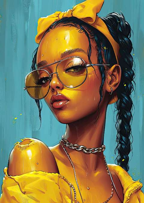 Preview for Vibrant-portrait-woman-yellow-celebrities-template-8b475