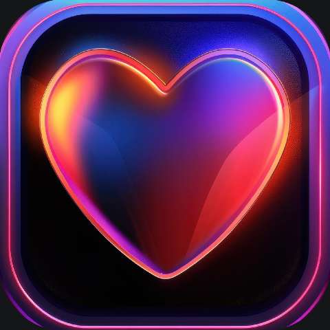 Preview for Neon Heart Icon Design Template