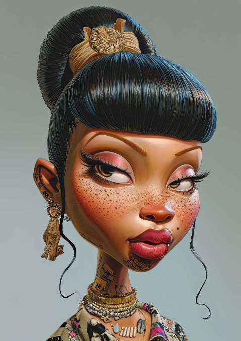 Preview for Tattooed-woman-digital-art-celebrities-template-2ec2e