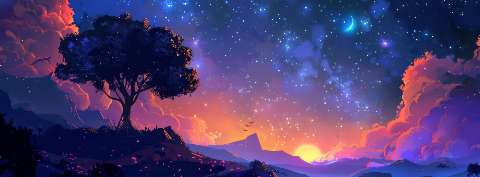 Preview for Cosmic Landscape At Dusk Template