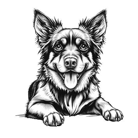 Preview for Black-and-white-dog-illustration-aiold-template-2a854