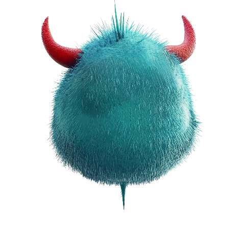 Preview for Blue-furry-monster-3d-art-monster-torso-template-97023