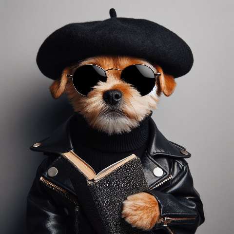 Preview for Stylish Canine In Leather Jacket Template