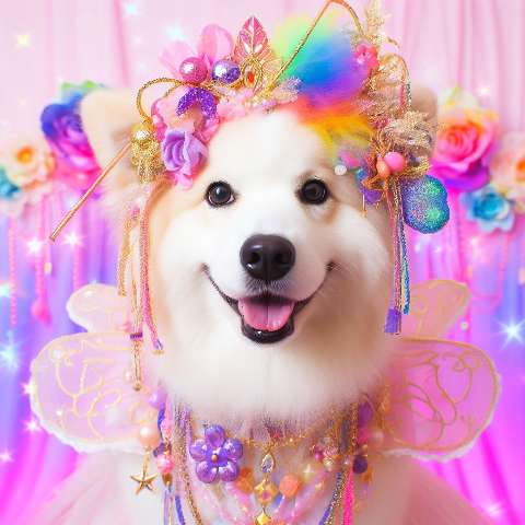 Preview for Magical Dog In Rainbow Costume Template