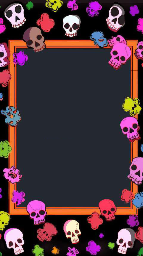 Preview for Colorful-skull-frame-template-halloween-frame-426ef
