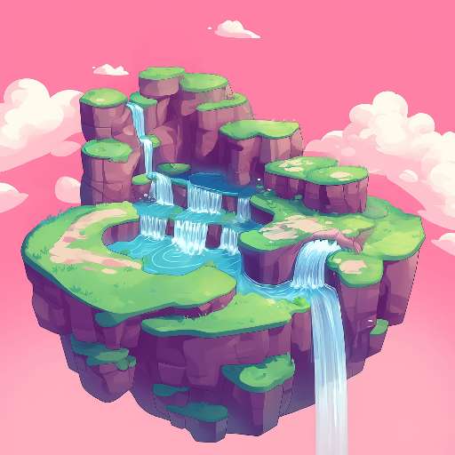 Preview for Floating-island-waterfalls-pink-tiny-template-071f6