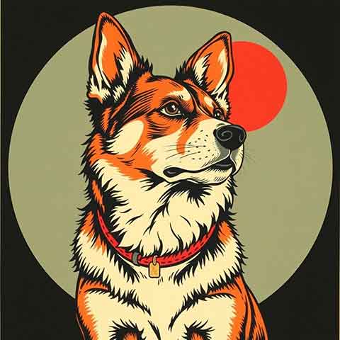 Preview for Illustrated Dog Portrait Design Template